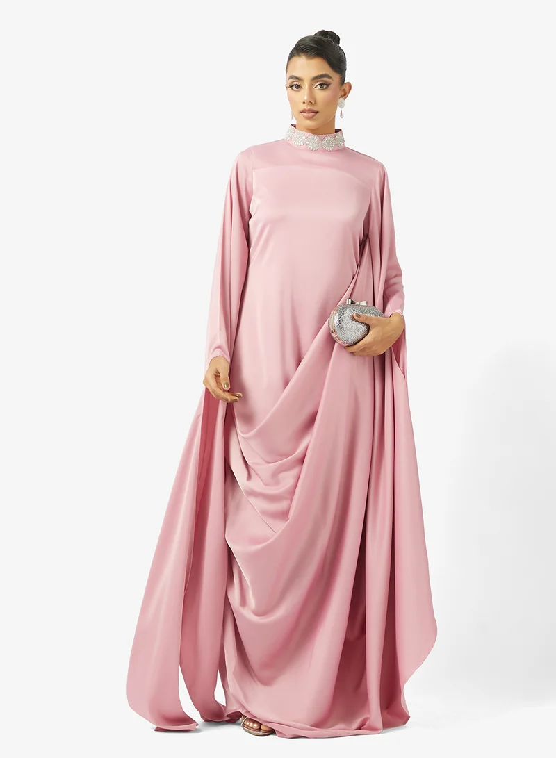 Golden Apple  High Neck Silk Maxi Dress for Women | Best Price UAE